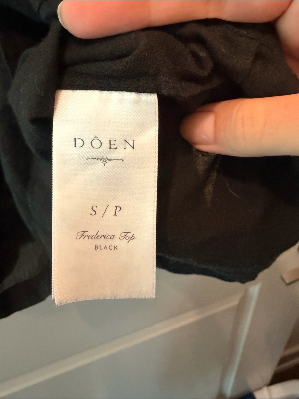 Doen Black Lace-Trim Puff Sleeve Cotton Top - Picture 3 of 5